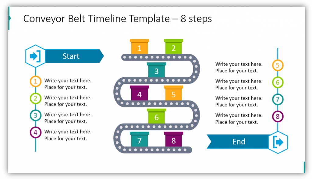 Conveyor Belt Timeline Template – 8 steps