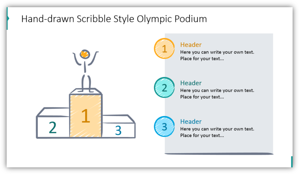 Hand-drawn Scribble Style Olympic Podium