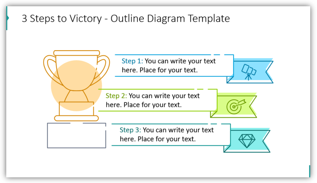 3 Steps to Victory - Outline Diagram Template