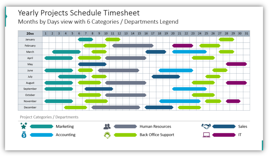 Yearly Projects Schedule Timesheet Blog Creative Presentations Ideas