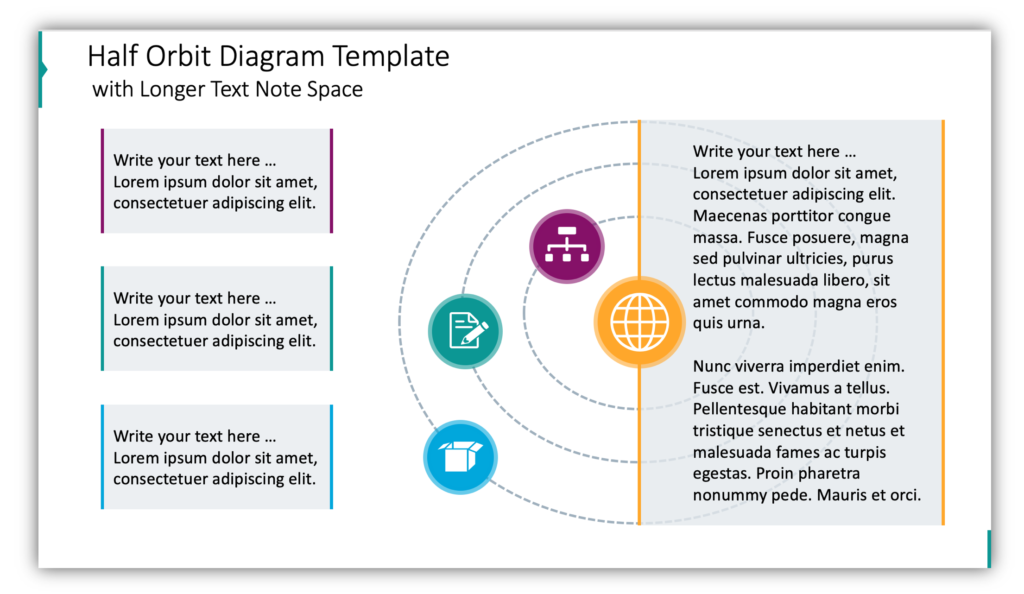 Half Orbit Diagram Template with Longer Text Note Space