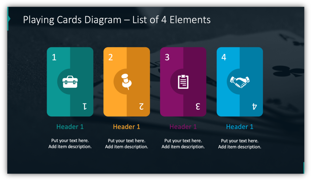 Playing Cards Diagram – List of 4 Elements