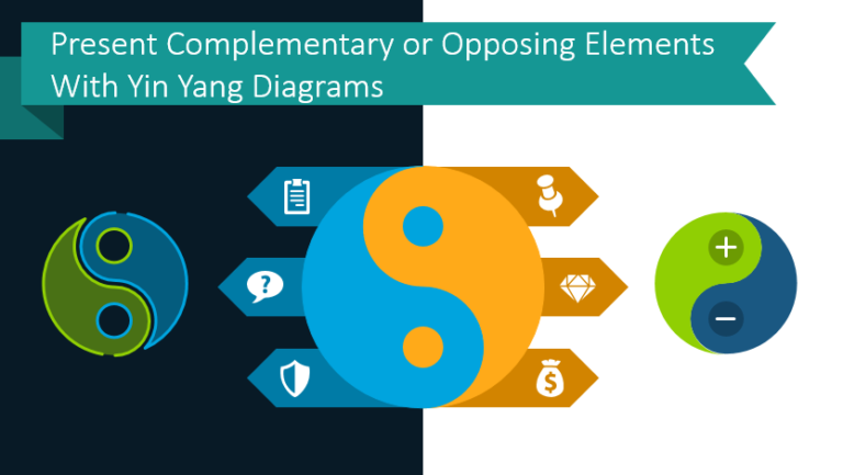 Present Complementary or Opposing Elements With Yin Yang Diagrams