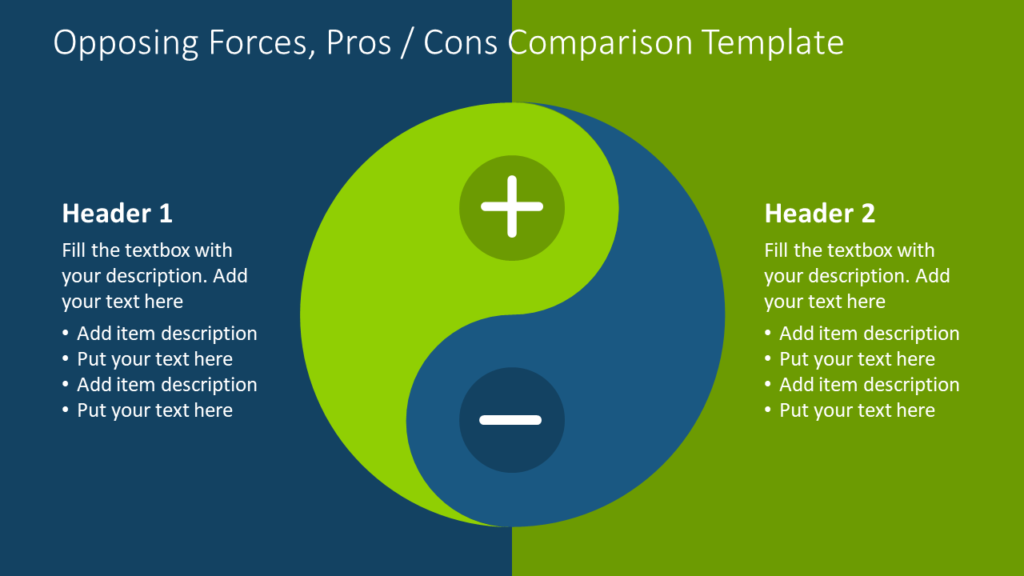 Opposing Forces, Pros / Cons Comparison Template