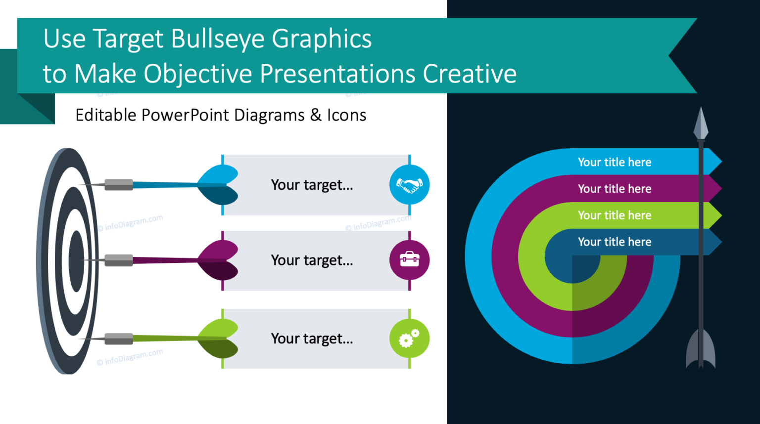 Target manager. POWERPOINT diagram. Diagram POWERPOINT Modern. Aims and objectives transparency image. Objective illustration.