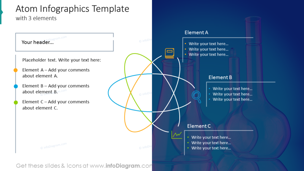 Atom Infographics Templatewith 3 elements