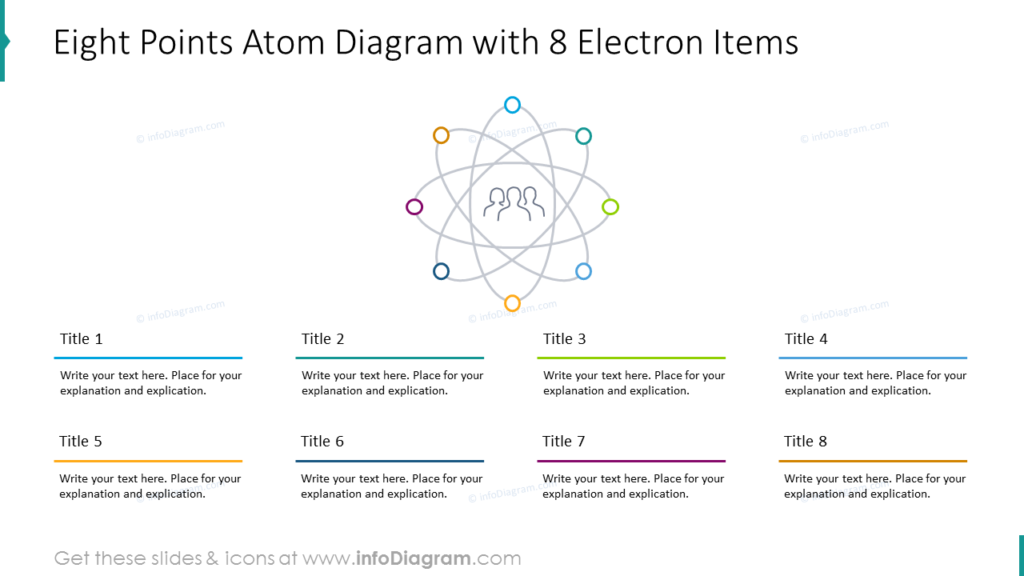Six Points Atom Diagram with 6 Electron Items