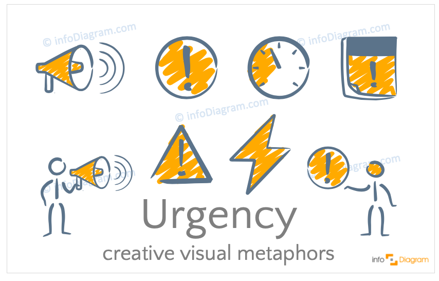 Urgency concept icons symbols scribble for PowerPoint