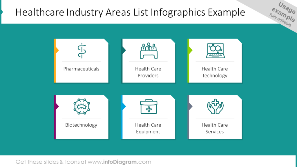 Healthcare Industry Areas List Infographics Example