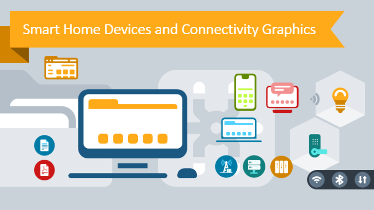 Present About Smart Home Devices and Connectivity Creatively with PPT Icons