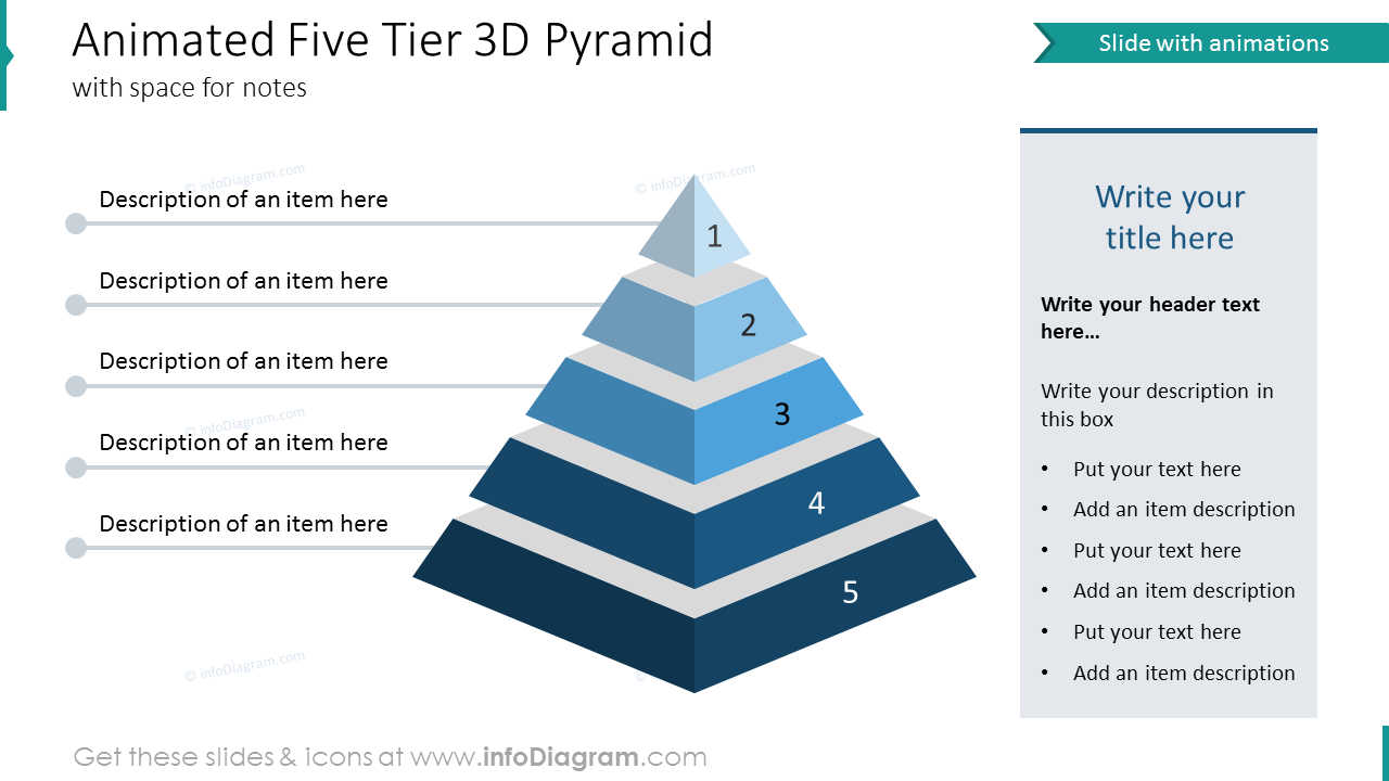 Animated Five Tier  3D Pyramid  Blog Creative 