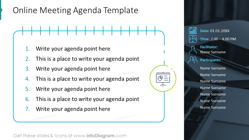 Online Meeting Agenda powerpoint Template 