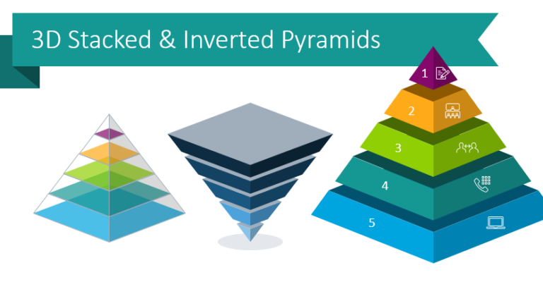 Present Hierarchies With Stacked Pyramid Visual Metaphor Diagrams