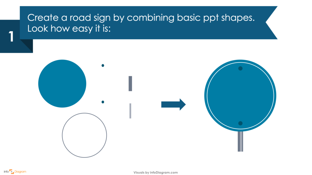 Guide on how to create your own Traffic Sign Infographics Slide in PowerPoint first step