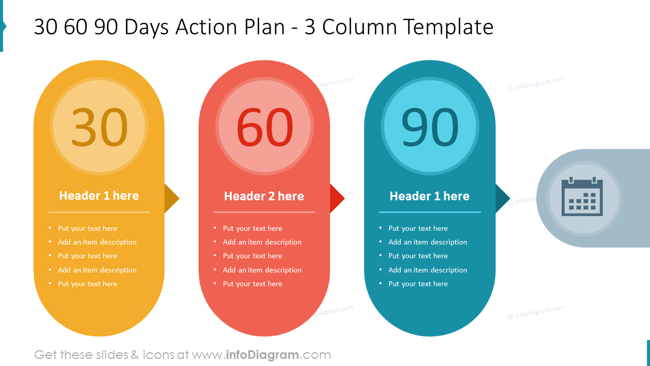 223 223 223 Days Action Plan - 23 Column Template - Blog - Creative For 30 60 90 Day Plan Template Powerpoint