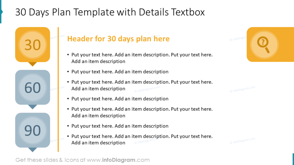 30 Days Plan Template with Details Textbox