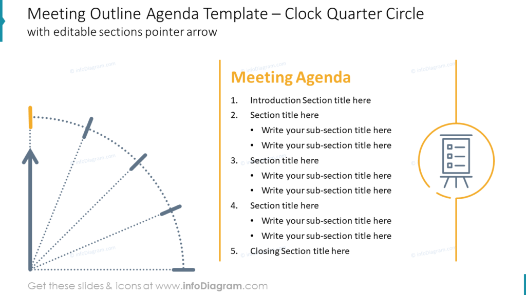 Meeting Outline Agenda Template – Clock Quarter Circle