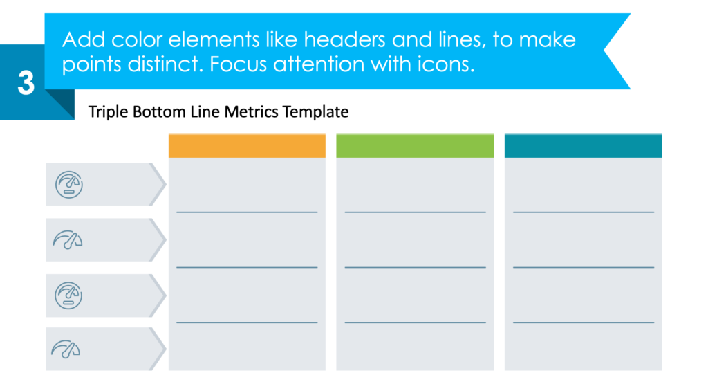 guide on how to visualize Triple Bottom Line Metrics step 3