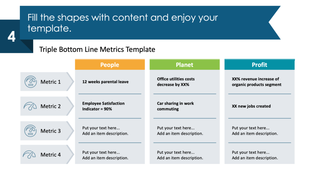 guide on how to visualize Triple Bottom Line Metrics step 4