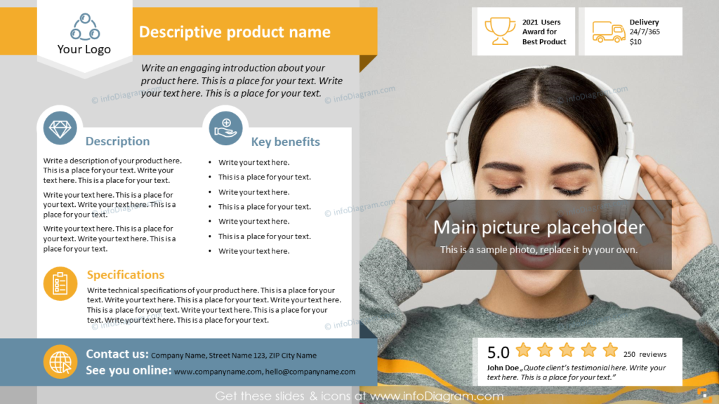 New Product Presentation One Page Leaflet Template