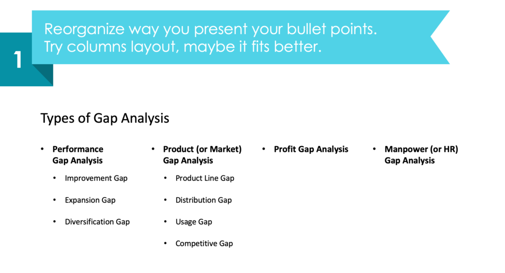 guide on gap analysis types diagram redesign powerpoint step 1