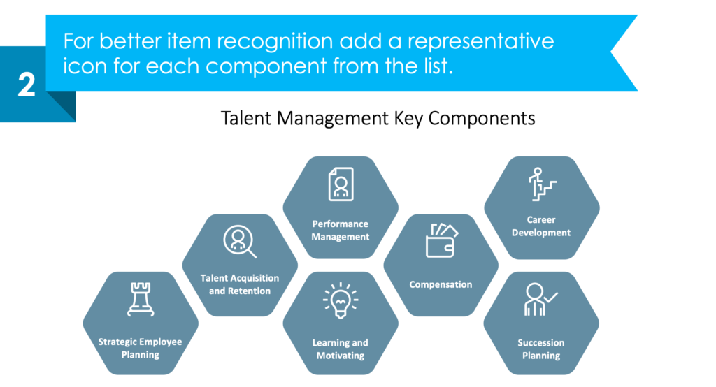 guide on how to transform unattractive bullet point list into catchy diagram step 2