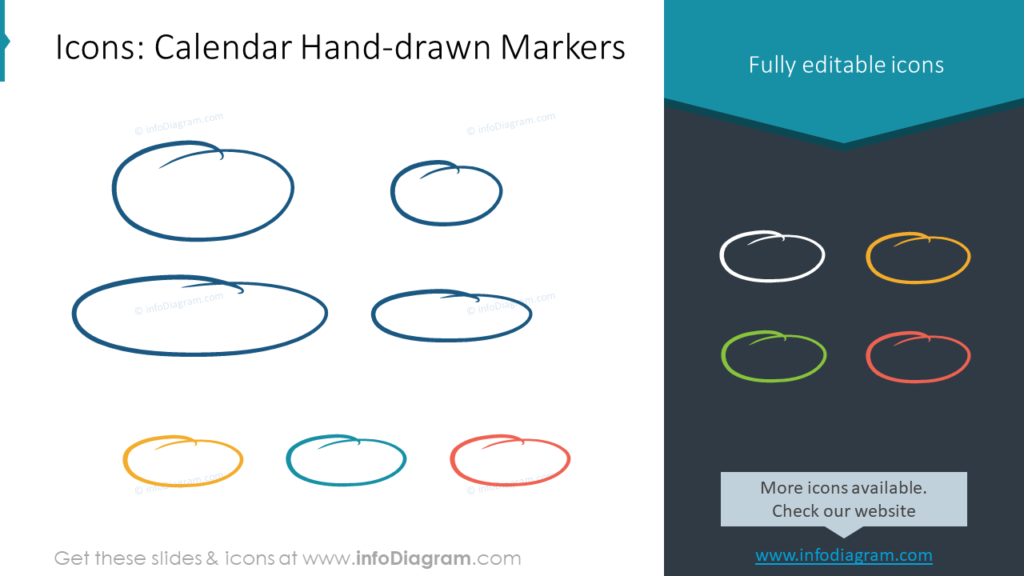 Hand-drawn Markers for powerpoint calendar graphics