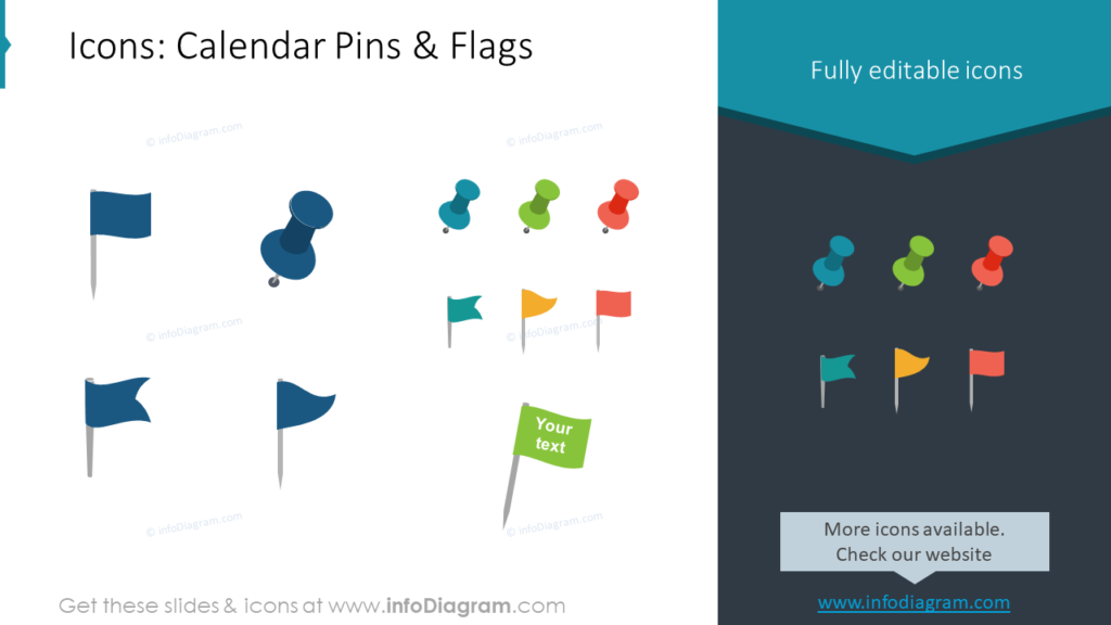 pins, flags powerpoint