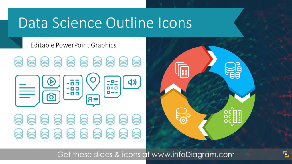 data_science_template_outline_icons_ppt