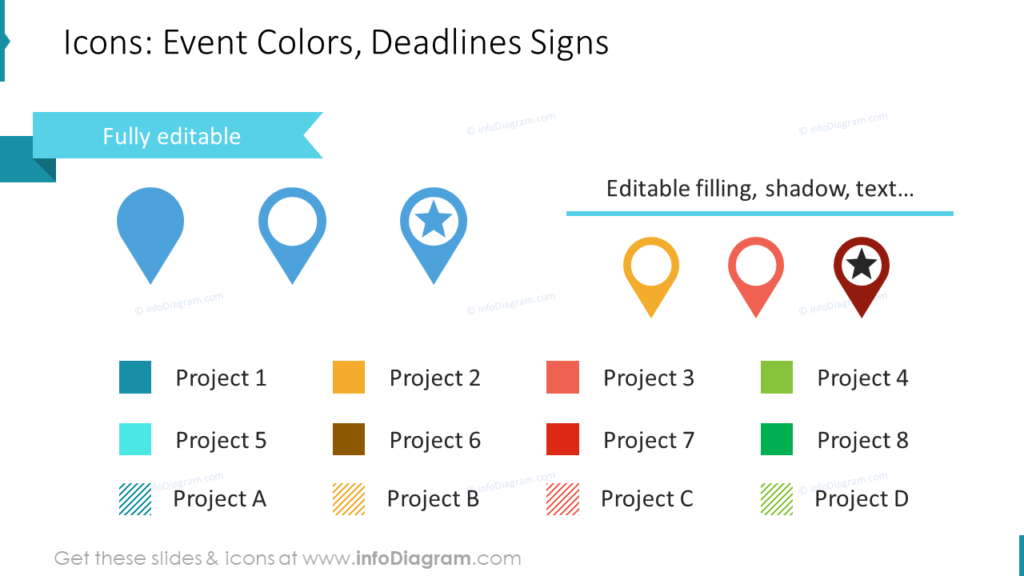 Special Dates, event colors and Deadlines ppt signs