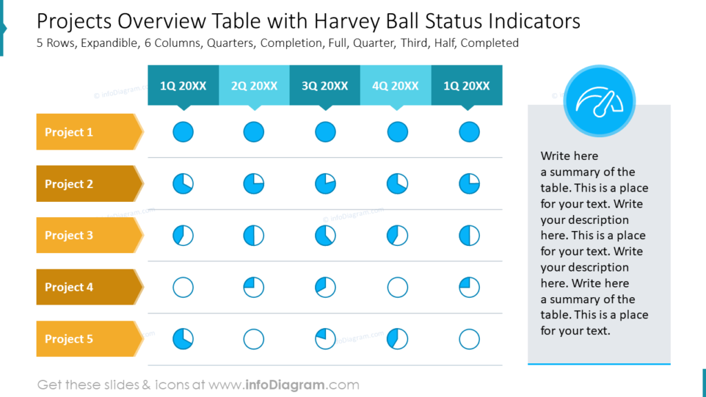 product presence comparison table flat style slide powerpoint