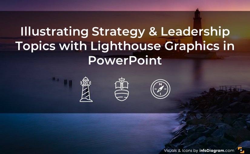 illustrating strategy leadership lighthouse graphics powerpoint