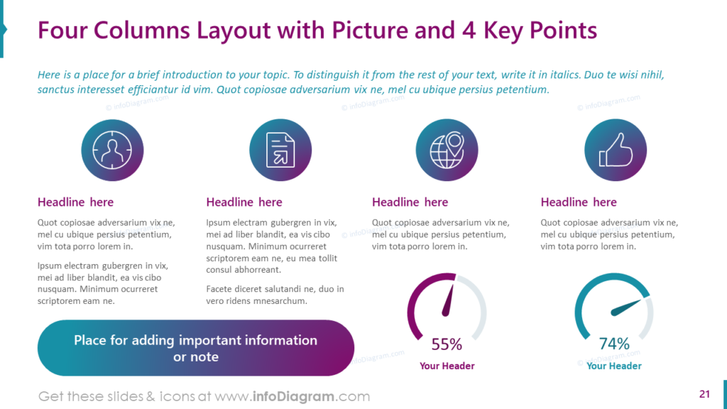 four-columns-layout-with-picture-and-4-key-points ebook design