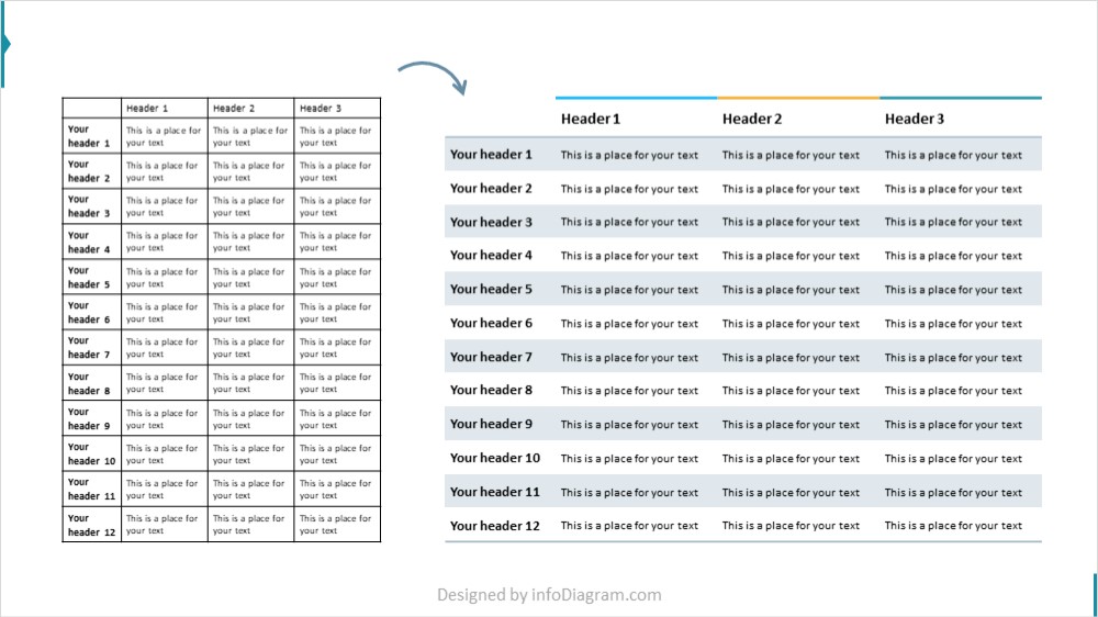 powerpoint table illustration simplify