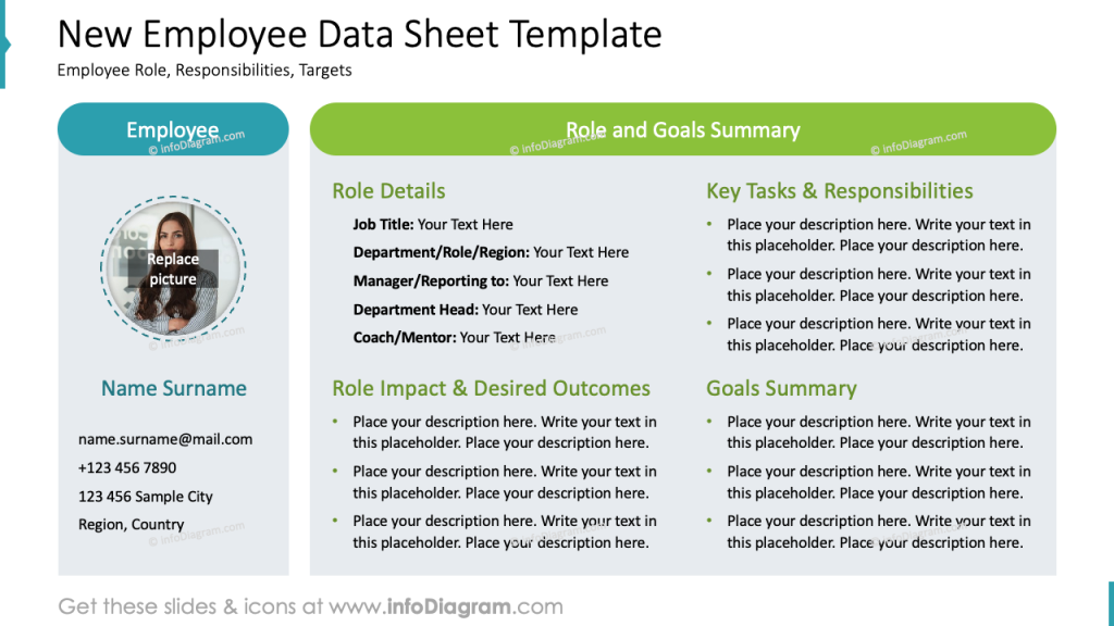 new employee data sheet template infodiagram slide